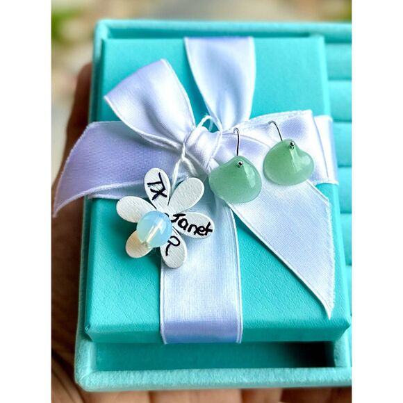 Tiffany & Co. Jewelry - Tiffany & Co. Cat Island Shell Elsa Peretti Aventurine Earrings in Silver